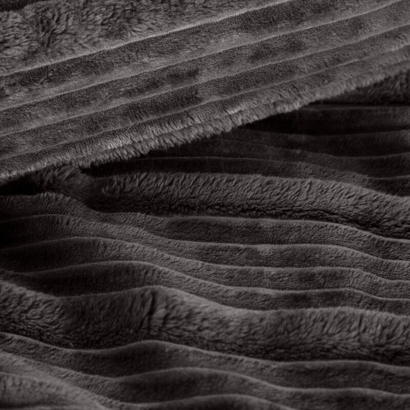 Koc flanelowy Nina stalowy 220 x 200 cm – miękki i ciepły