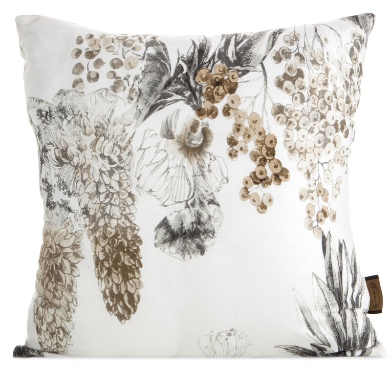Poszewka dekoracyjna Spring 49 biała 40 X 40 cm – z botanicznym wzorem