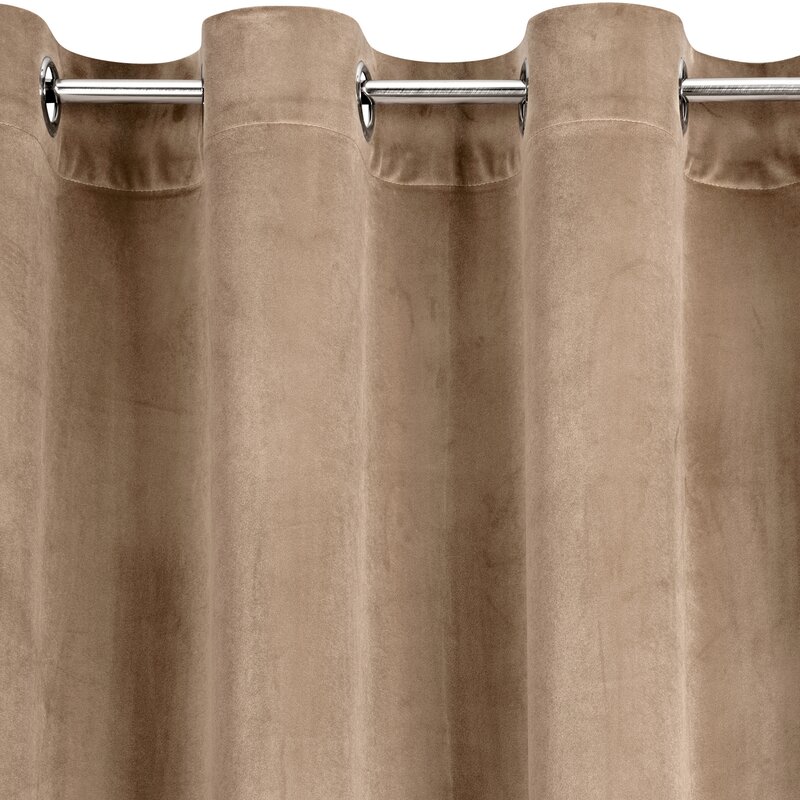 Zasłona gotowa D91 ciemnobeżowa 140 x 250 cm – zaciemniająca sypialnię