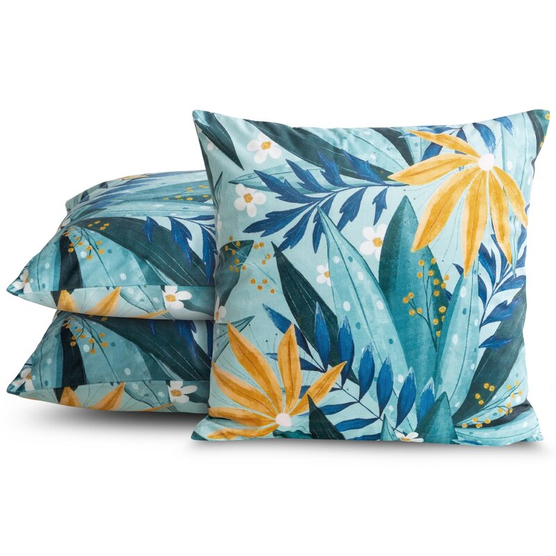 POSZEWKA VELVET 94 45 X 45 CM NIEBIESKI