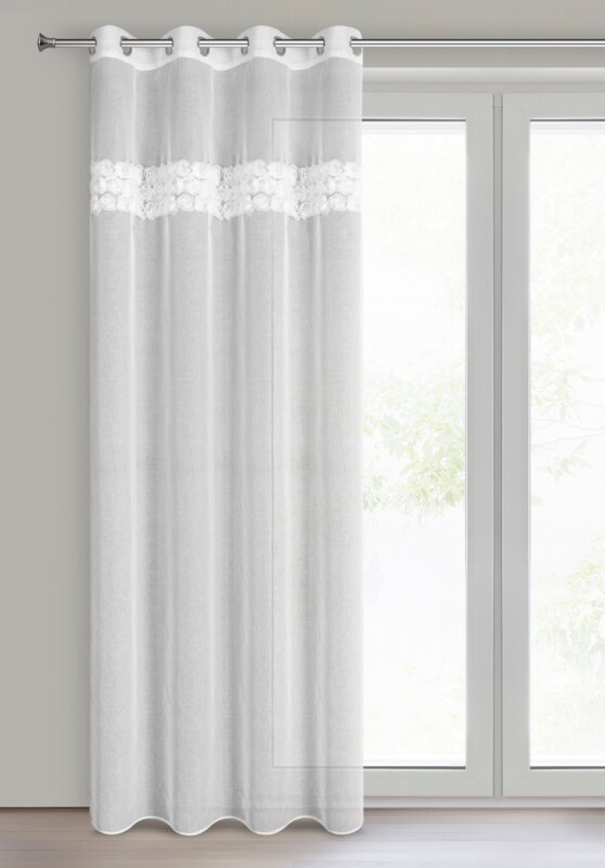 Firana gotowa Rosalie biała 140 X 250 cm – delikatnie rozprasza światło