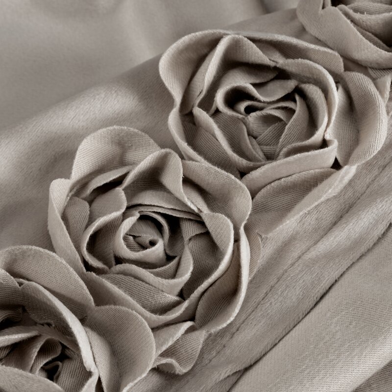 ZASŁONA GOTOWA ROSES 14 NA TAŚMIE 140 X 270 CM BEŻOWY
