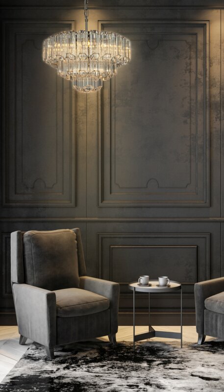 Lampa wisząca DANA transparentna 50 x 150 cm – rozświetli wnętrze