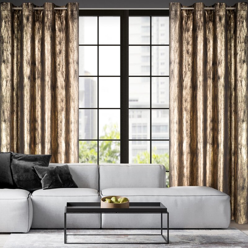 Zasłona gotowa Emila czarna 140 X 250 cm – welwetowa, z błyszczącym wzorem