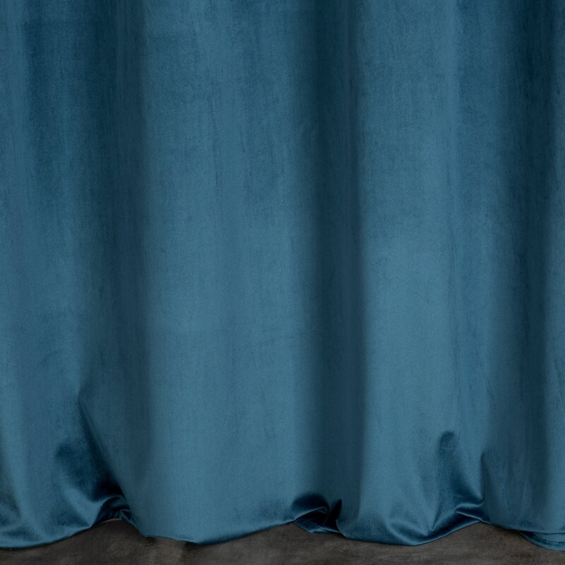 Zasłona gotowa Elen niebieska 140 X 250 CM – przytulna welwetowa