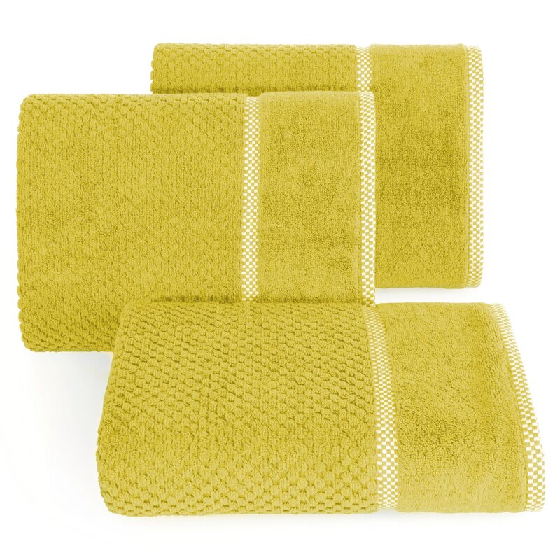 Ręcznik welurowy Caleb musztardowy 70 x 140 cm – miękki i chłonny