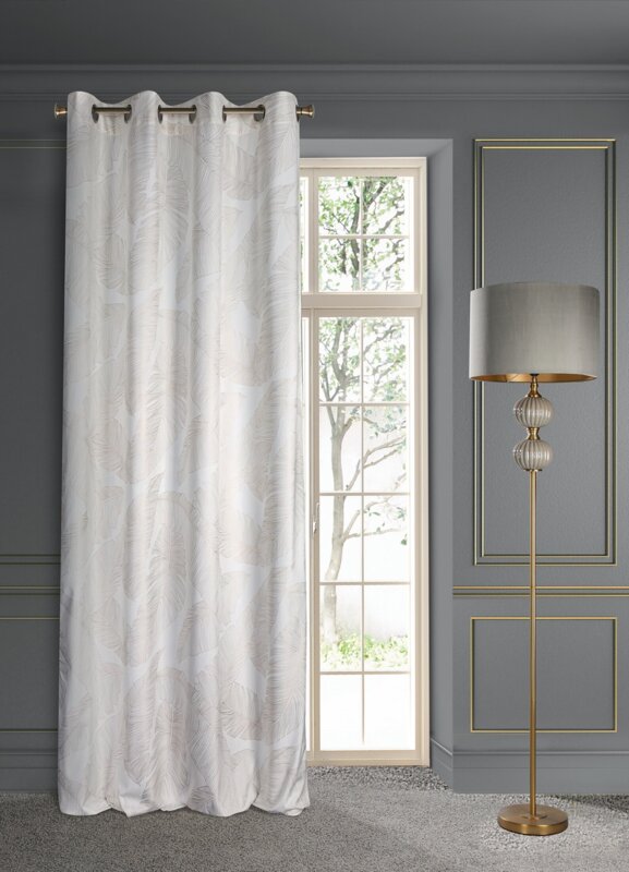 Zasłona gotowa LC/LUNA2A biała 140x250 cm – miękka welwetowa tkanina