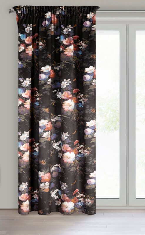 Zasłona gotowa Karen czarna 140 x 270 cm – zaciemniająca i stylowa