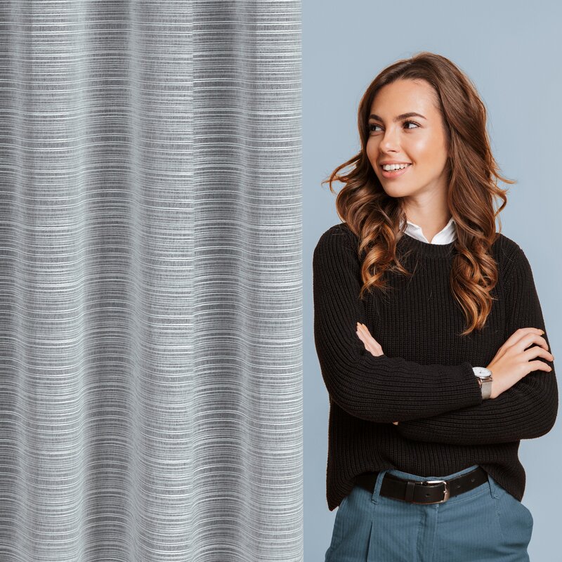 Firana gotowa Aria szara 140 x 250 cm – subtelna dekoracja okna