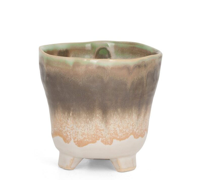 Doniczka ceramiczna kremowa fi 11 x 10 cm – podkreśli rośliny