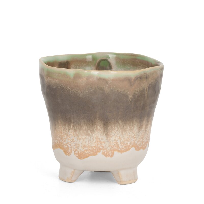 Doniczka ceramiczna kremowa fi 11 x 10 cm – podkreśli rośliny