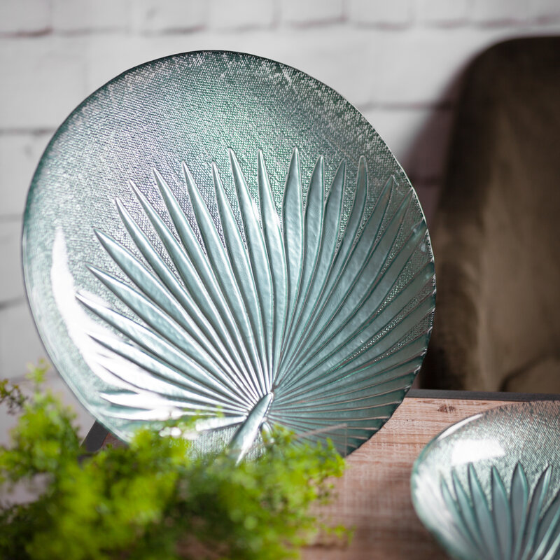 Patera szklana Bena miętowa fi 23 x 4 cm – doda wnętrzu lekkości