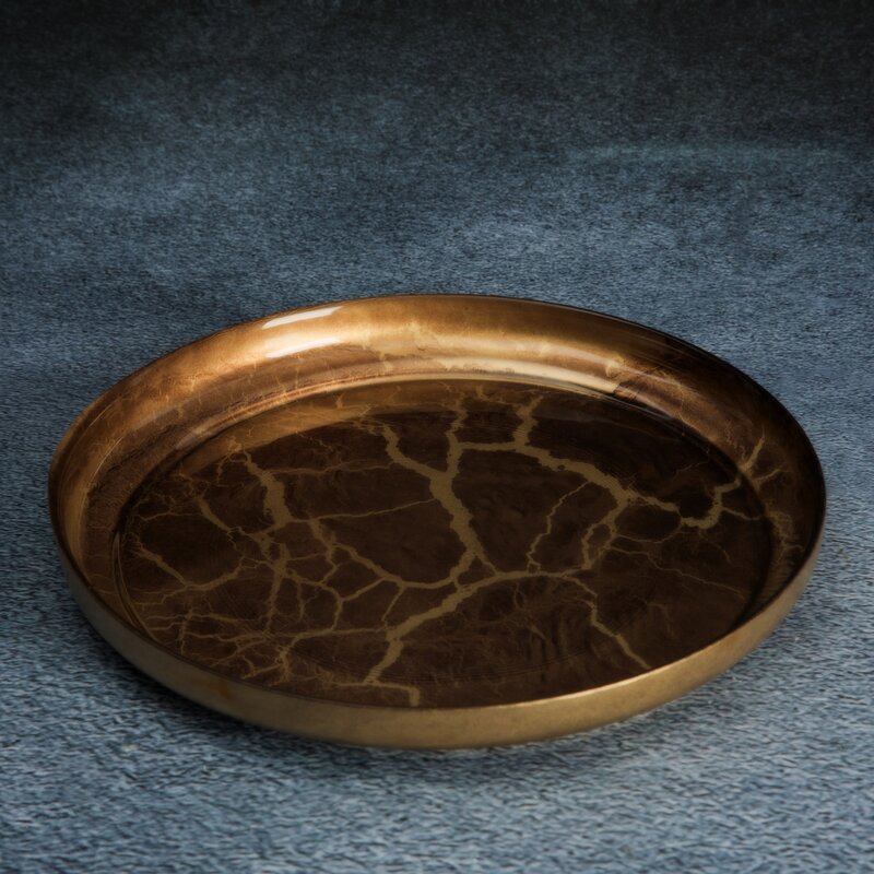 Patera szklana Suzi złota 21 x 2 cm – stylowa dekoracja
