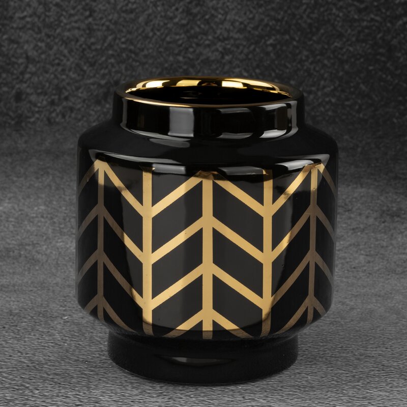 Wazon ceramiczny EMERA1 czarny fi 12 x 13 cm – na suszone kwiaty