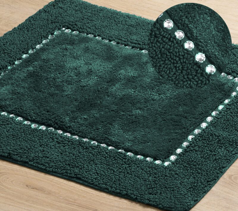 Dywanik łazienkowy Chic ciemnozielony 60 x 90 cm – miękki i puszysty