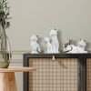 Figurka ceramiczna kot biały 20 x 11 x 12 cm – urocza ozdoba