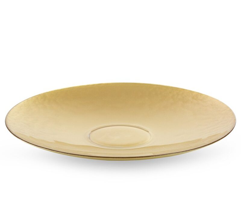 Patera szklana Kala złota fi 37 x 4 cm – idealna na dekoracje