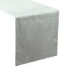 Obrus błyszczący popielaty 35 x 140 cm – odporny na plamy