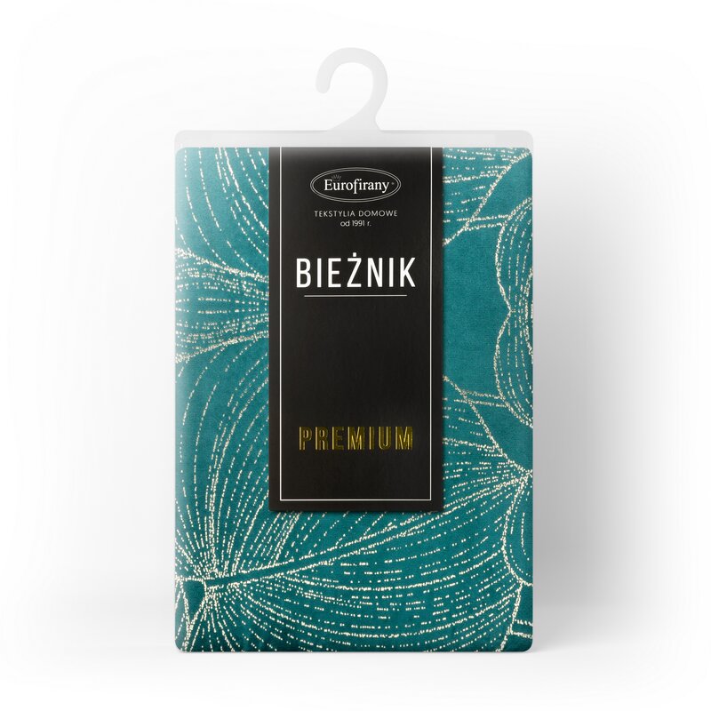 Obrus błyszczący ciemnoturkusowy 35 x 140 cm – doda blasku stołu