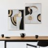 Obraz ręcznie malowany geometryczny biały 80 X 100 cm – do salonu i sypialni