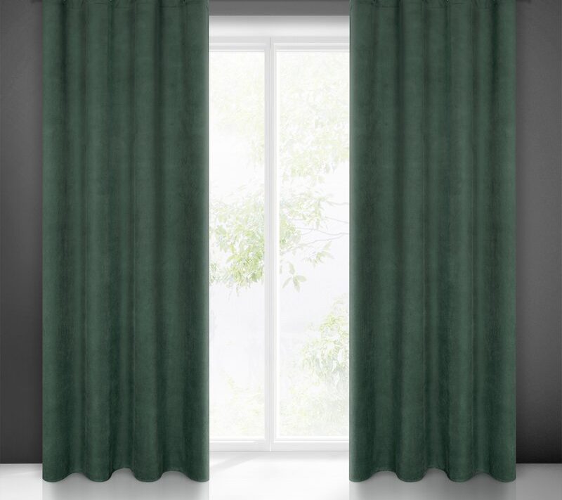 Zasłona gotowa Milo zielona 140 x 250 cm – zaciemniająca i stylowa