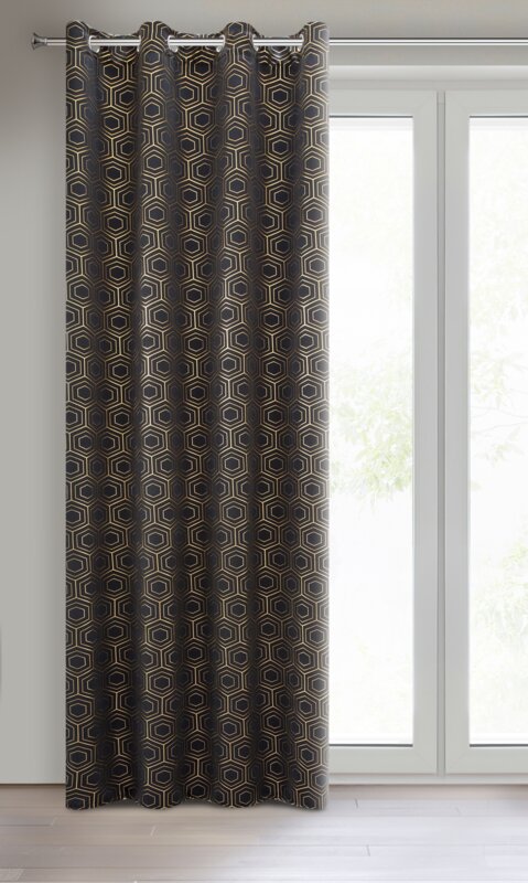 Zasłona gotowa Kaja czarna 135 x 250 cm – zaciemnienie sypialni
