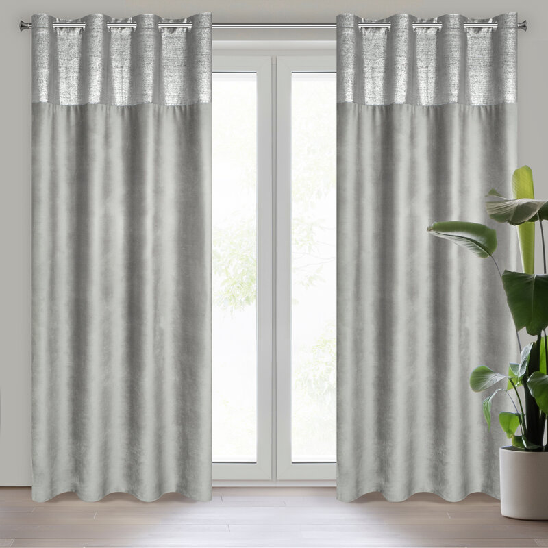 Zasłona gotowa Peri srebrna 140 x 250 cm – rozświetla wnętrze
