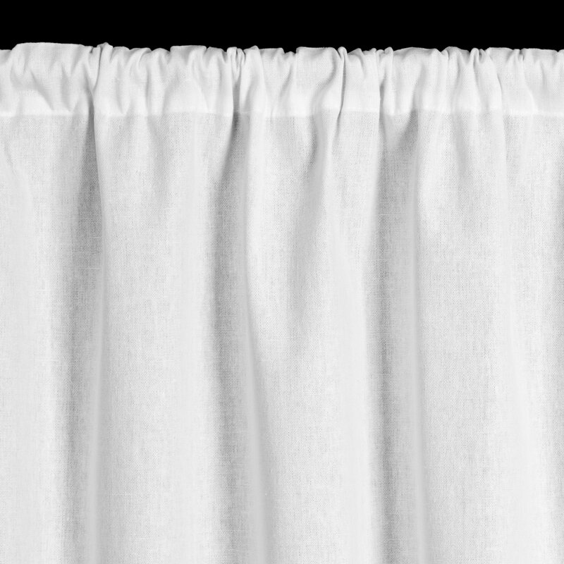 Firana gotowa zazdrostka na taśmie Vince biała 150 X 60 cm – z koronkowym zdobieniem