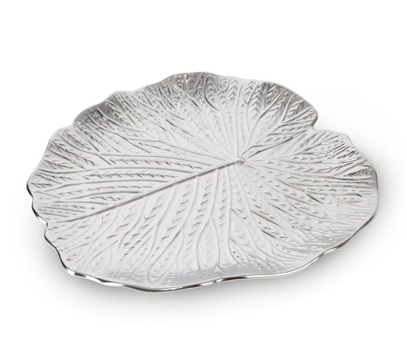 Patera dekoracyjna Kalina srebrna O 33 x 2 cm – subtelny blask