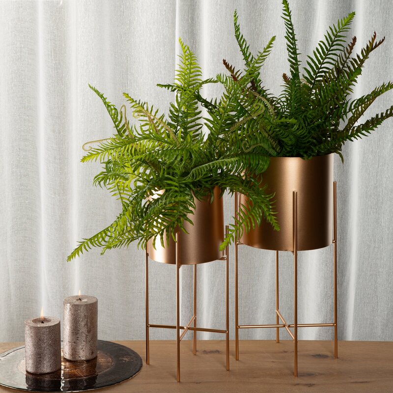 Donica na stelażu TURKUSOWA 18x40 cm – doda wnętrzu świeżości