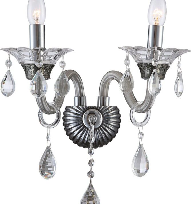 Lampa ścienna Glitter srebrna 38 x 22 x 34 cm – doda blasku wnętrzu
