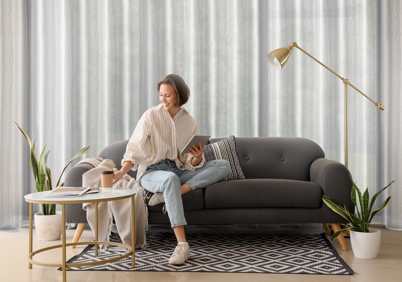 Firana gotowa ESEL biała 350 x 250 cm – rozświetla wnętrze