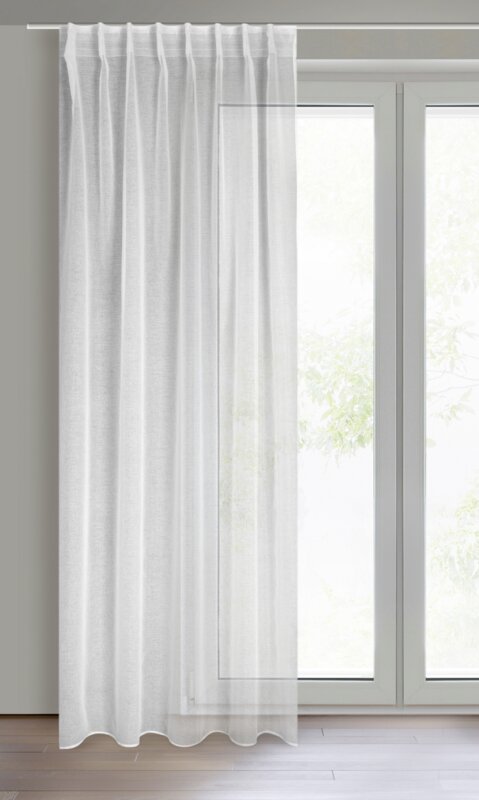 Firana gotowa Layla biała 140 X 300 cm – lekka i rozświetlająca