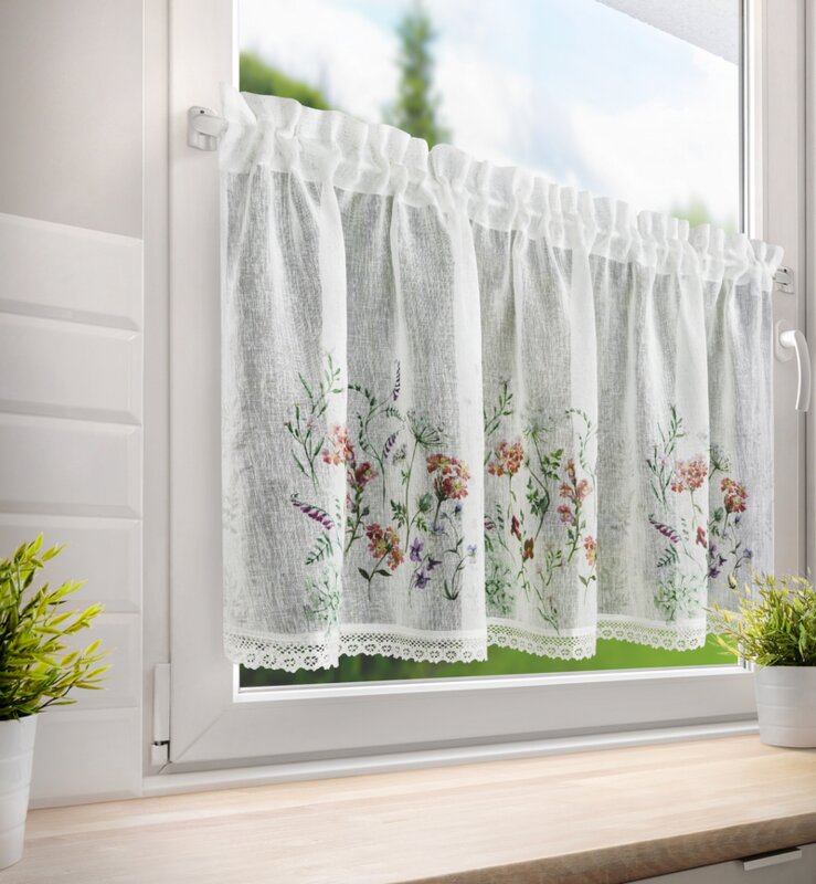 Firana gotowa Sylwia biała 150 x 60 cm – rozprasza światło