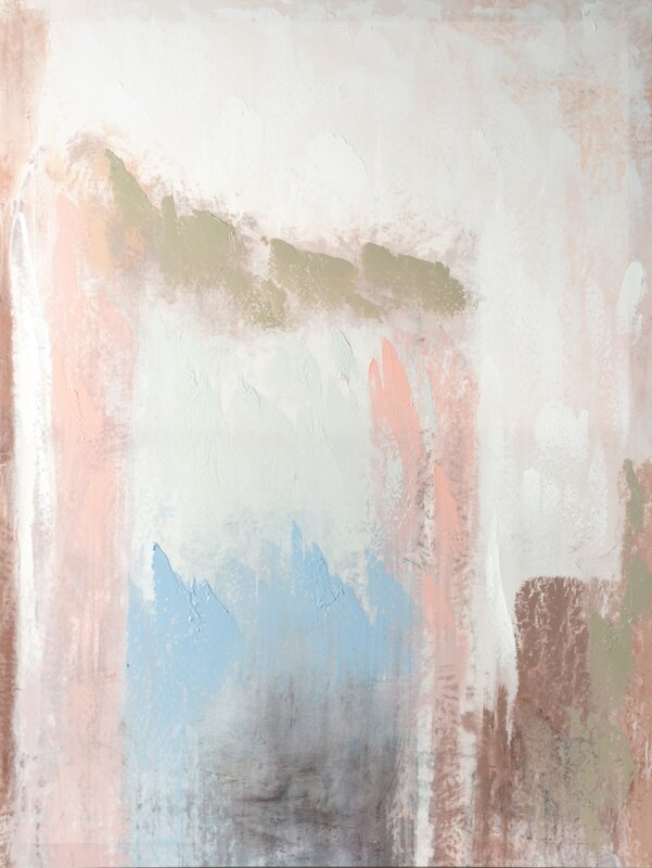 Obraz ręcznie malowany abstrakcyjny pudrowy róż 60 X 80 cm – tworzy harmonijny nastrój