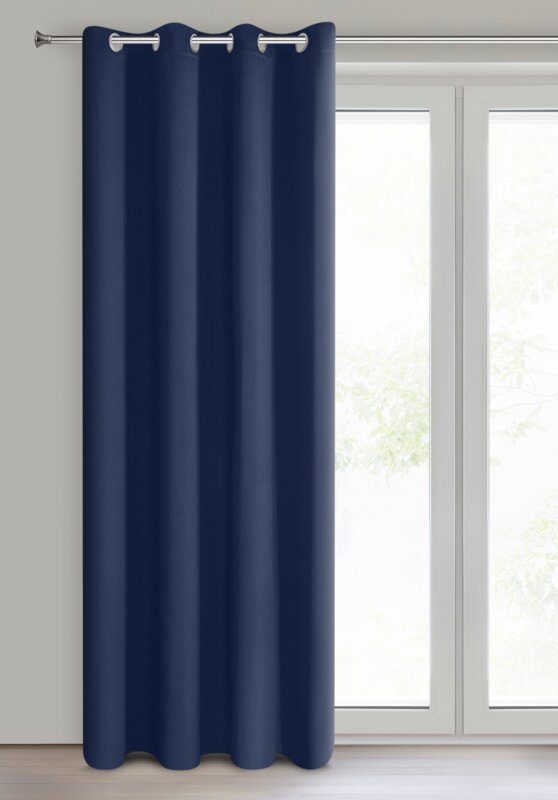 Zasłona gotowa granatowa 135 x 250 cm – zaciemniająca i matowa