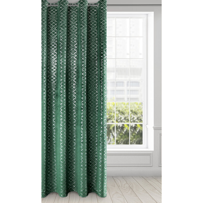 Zasłona gotowa MOLY zielona 140 x 250 cm – zaciemniająca i stylowa