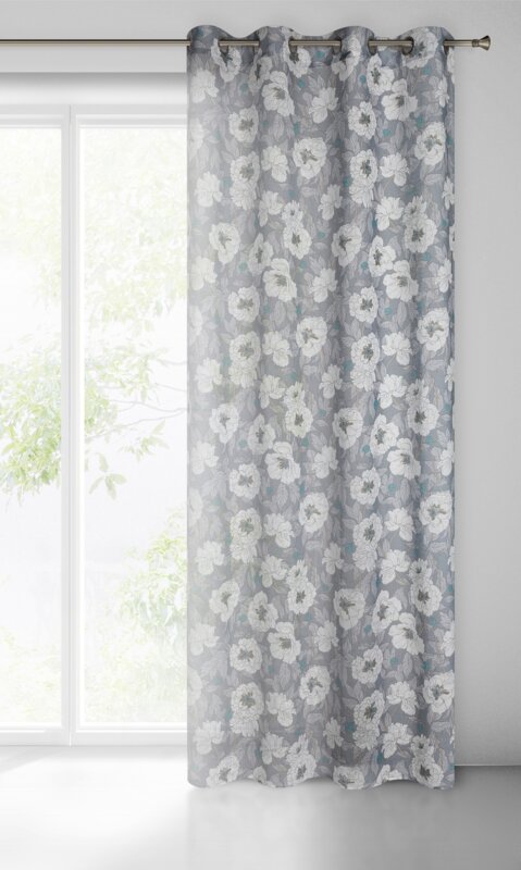 Zasłona gotowa Fabia popielata 140 x 250 cm – zaciemnia pomieszczenie