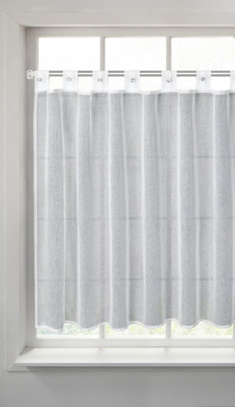 Firana gotowa Sevilla na szelkach biała 150 X 90 cm – idealna do kuchni, łazienki