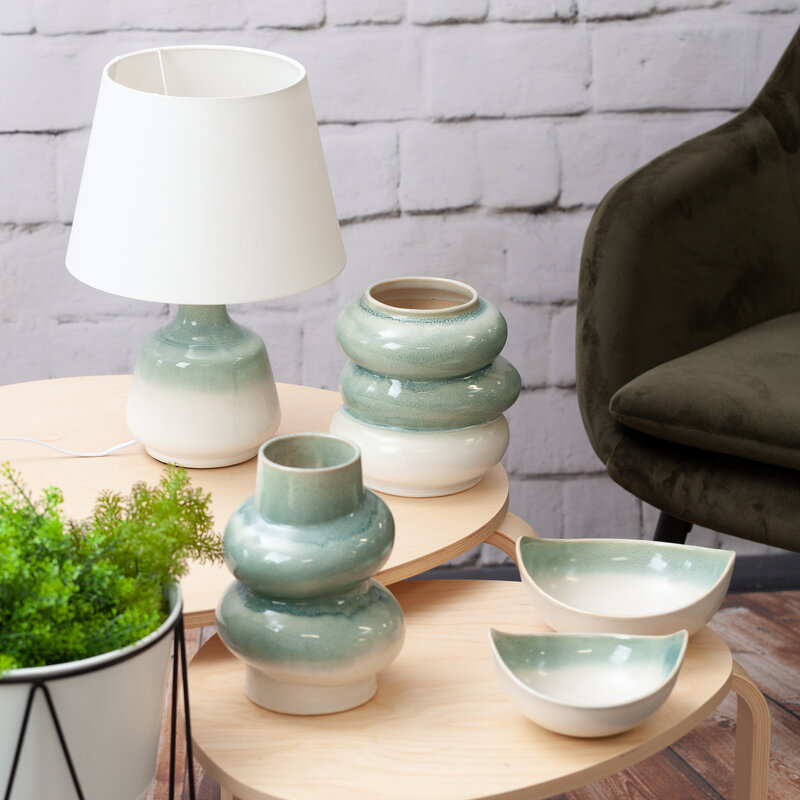 Wazon ceramiczny Liana kremowy 18 x 19 cm – na susze i kwiaty