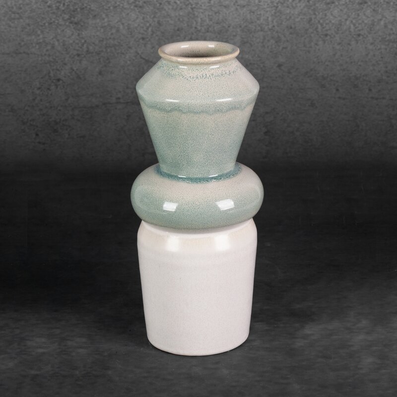 Wazon ceramiczny Liana kremowy fi 14 x 31 cm – na susze i kwiaty