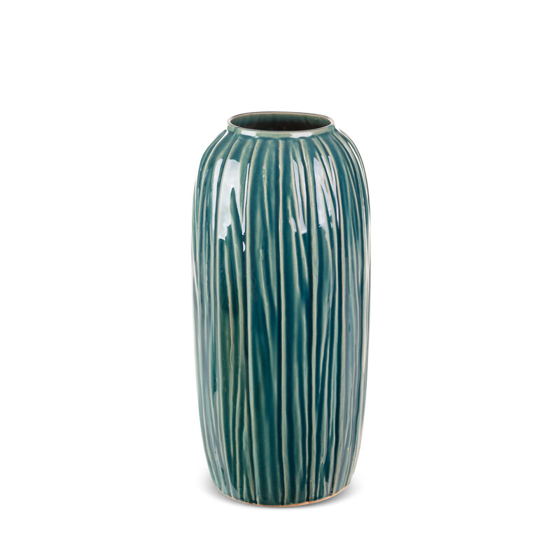 Wazon ceramiczny Rea zielony fi 17 x 45 cm – na suszone kwiaty