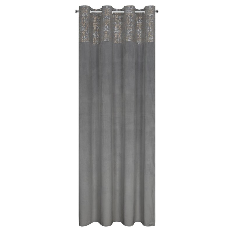 Zasłona gotowa Liza stalowa 140 X 250 CM – aksamitna w dotyku