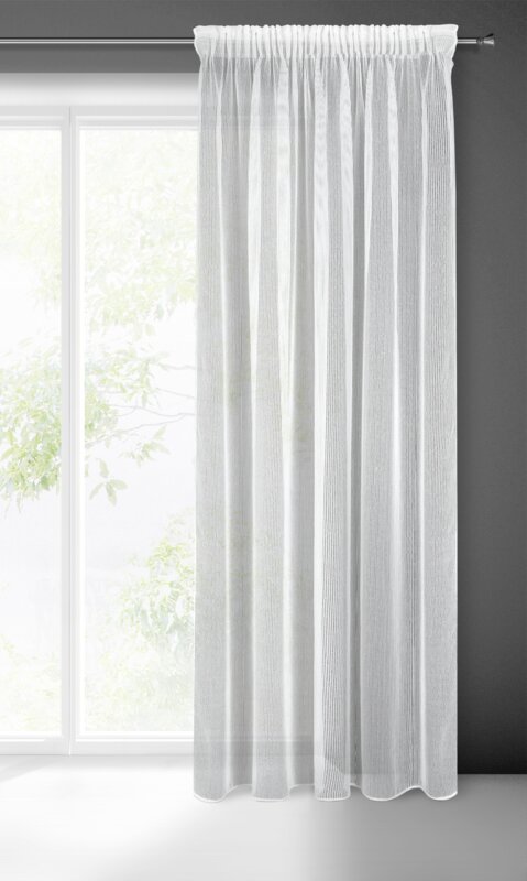 Firana gotowa biała 140 x 300 cm – rozprasza światło