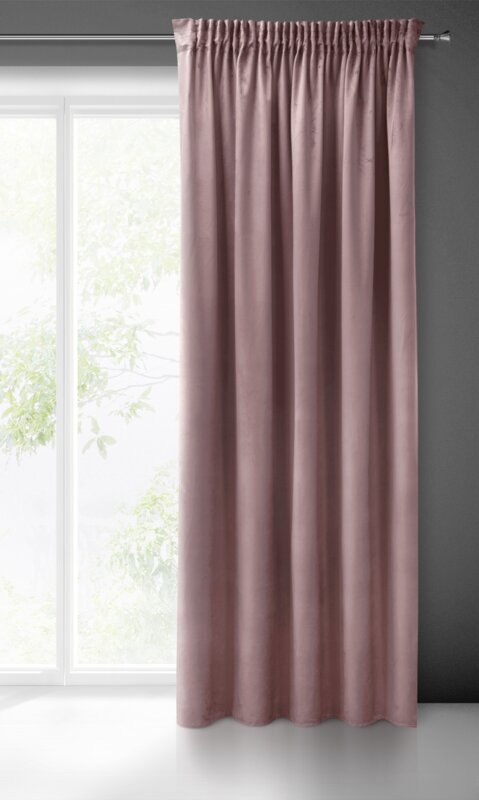 Zasłona gotowa Sibel pudrowy róż 140 x 270 cm – do salonu i sypialni