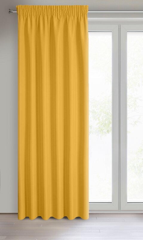 Zasłona gotowa Rita musztardowa 140 X 270 CM – dodaje ciepła wnętrzu