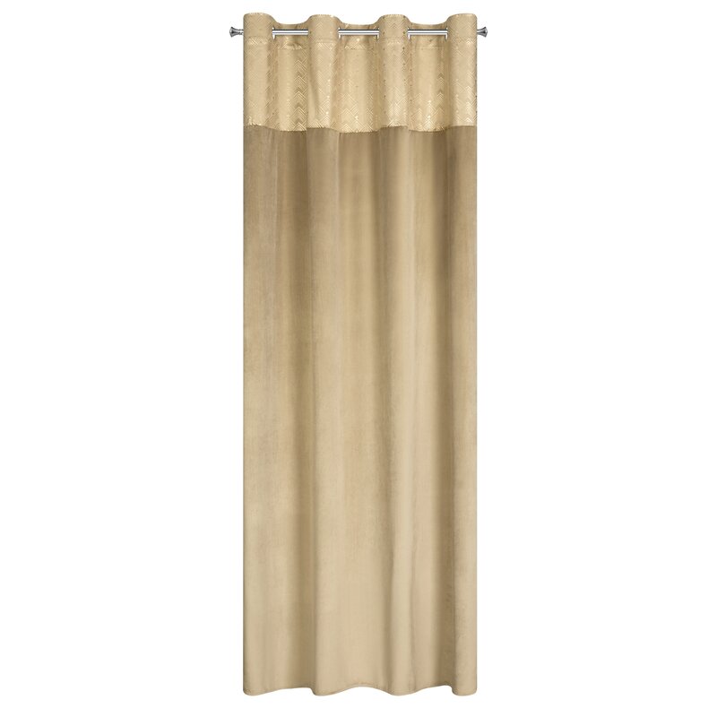 Zasłona gotowa ELEN beżowa 140 X 250 CM – miękki welwetowy