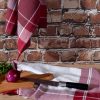 Komplet ściereczek kuchennych 2szt 50x70 cm bawełniany kolor bordowy zdobionych w subtelną kratkę 200 g/m2 MONA