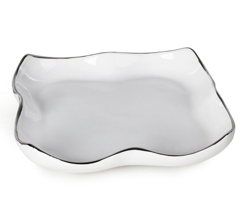 Patera dekoracyjna TONY (01) biała 25 X 25 X 6 CM – do stylowych aranżacji