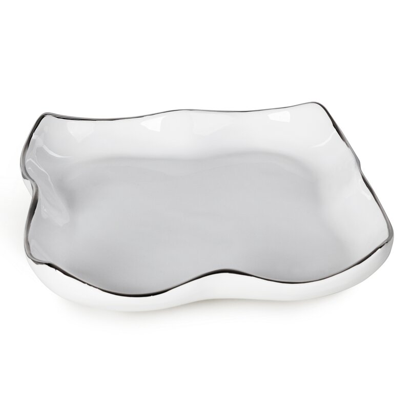 Patera dekoracyjna TONY (01) biała 25 X 25 X 6 CM – do stylowych aranżacji